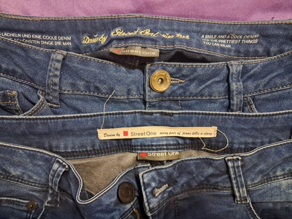 Lot 2 perechi blugi damă Street One, impecabili: casual și slim, lung