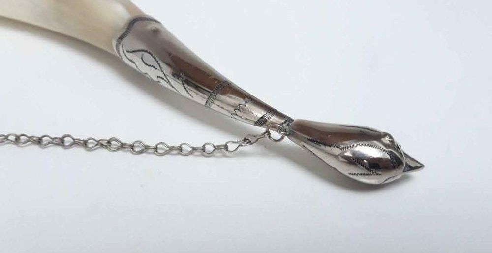 Corn de bivol pentru vin, traditional rusesc, argint , vanatoare