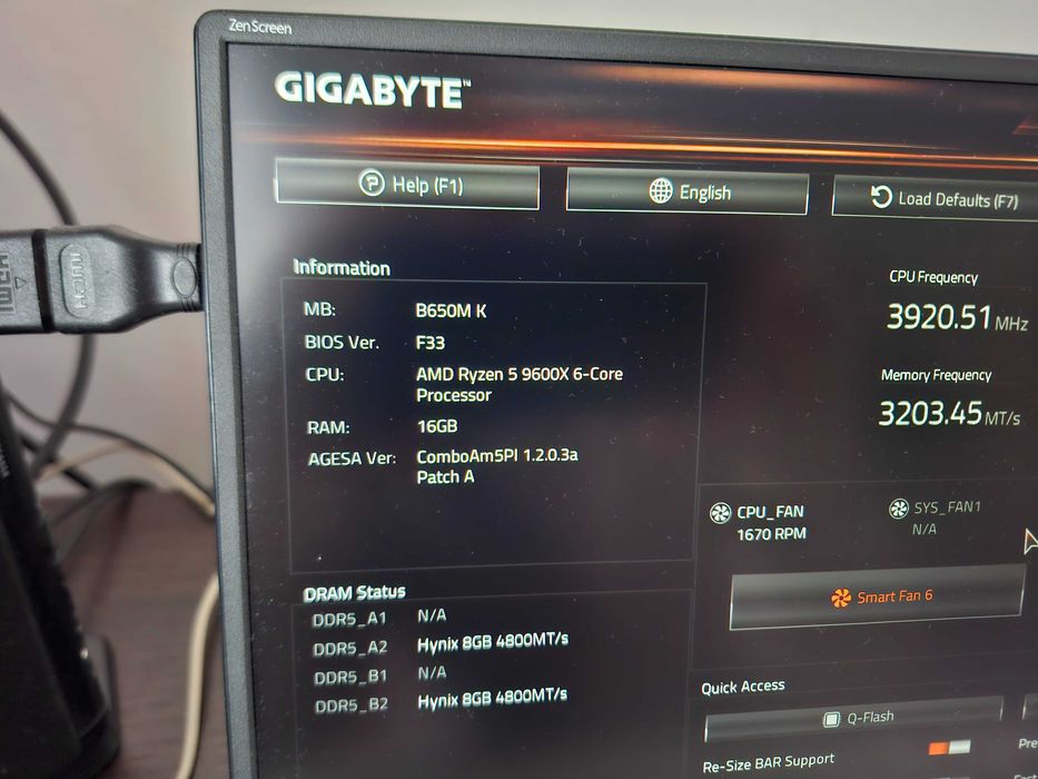 Kit procesor Ryzen 5 9600x socket AM5 placa de baza GIGABYTE B650M-K