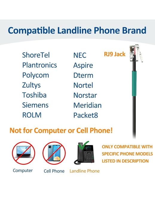 Casti Wantek A600G RJ9 Jack