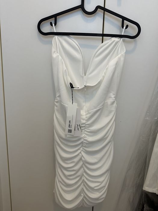 Официална бална рокля синя с мъниста