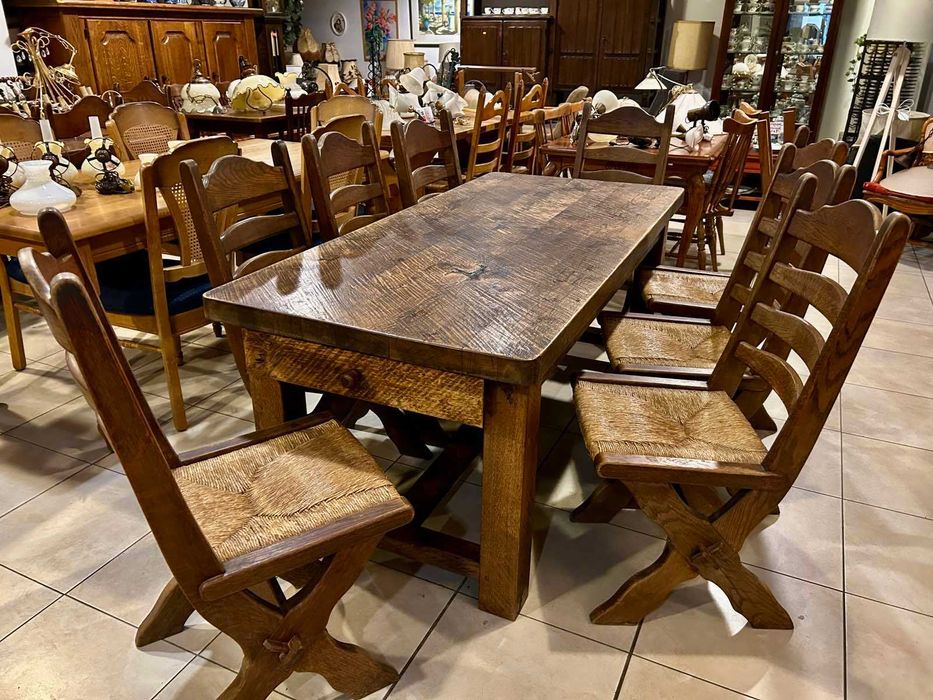 Много масивна дъбова маса с 8 стола Холандия