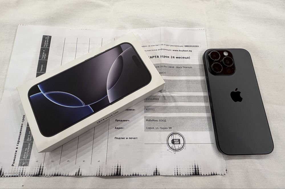 Apple iPhone 16 Pro, 128GB, 5G, Black Titanium-91 %