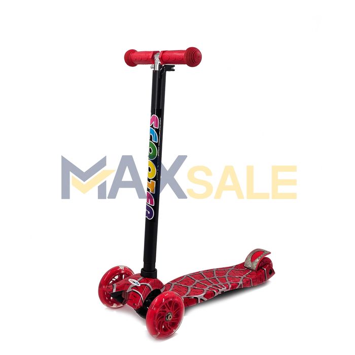 Детска тротинетка с 3 светещи колела Спайдърмен колело скутер триколка