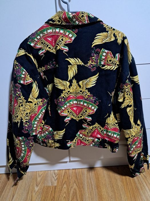 Jachetă de damă din denim vintage Moschino Jeans cu inimă aripioară. M