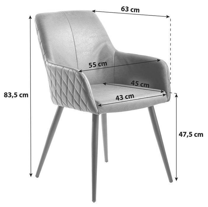 Scaune cu brațe moderne (4 bucăți) – stare perfectă
