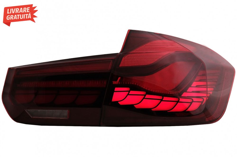 Stopuri OLED BMW Seria 3 F30 (2011-2019) F35 F80 Rosu Clar M4 Design c