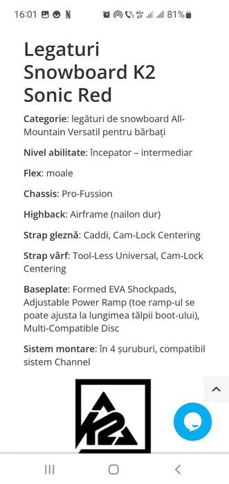Placa snowboard K2 STANDARD noua  +  Legaturi snowboard K2 SONIC noi