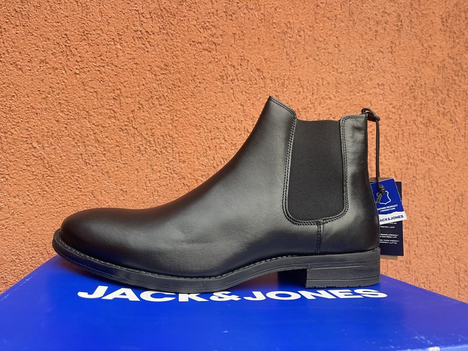 Ghete Jack&Jones originale noi piele cizme Chelsea botine pantofi