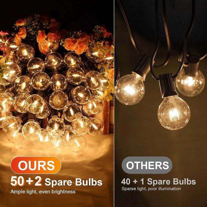 Ghirlanda becuri led exterior gradina 30m - 50 becuri