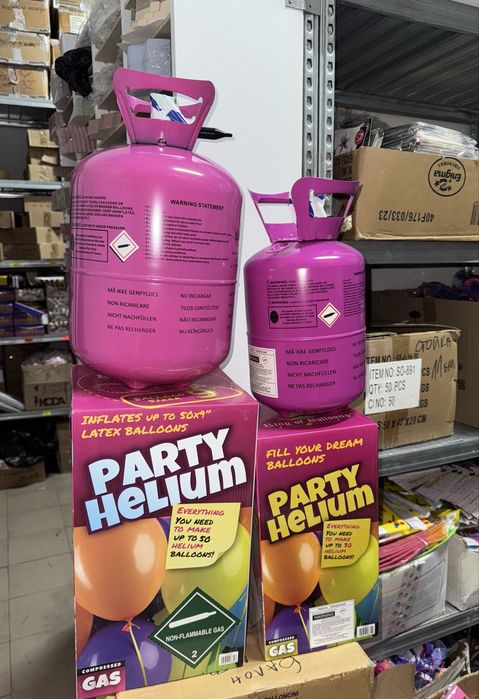 Бутилка с хелий за 30, 50, 80, 90 и 100 балона