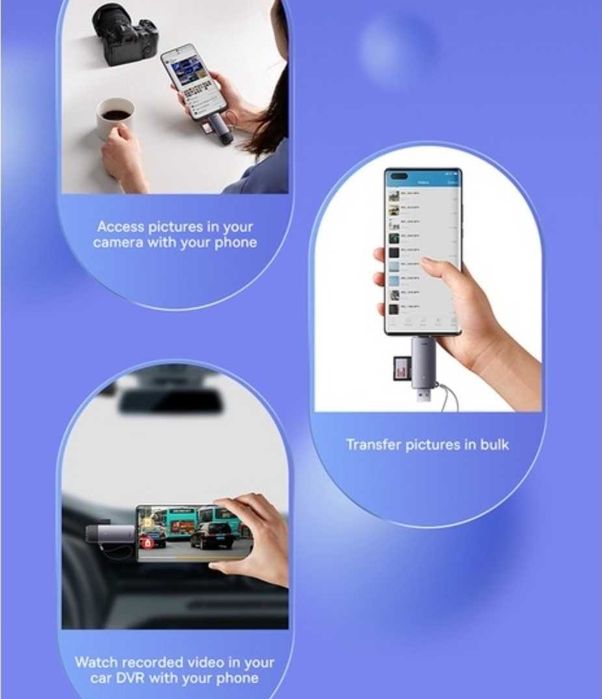 Baseus 2 in 1 Lite Series USB-A 3.0 Type C To Micro SD/TF Card Reader