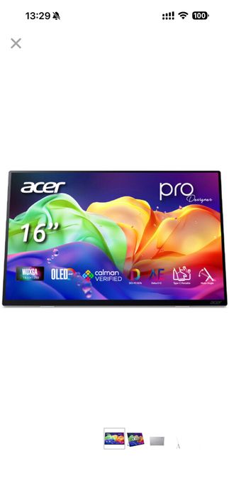 Acer ProDesigner PE160W портативный OLED монитор