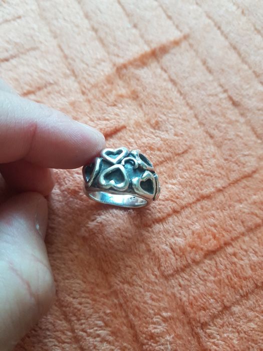 Inel dama argint masiv deosebit 925,inimă,vintage ,17.3 mm