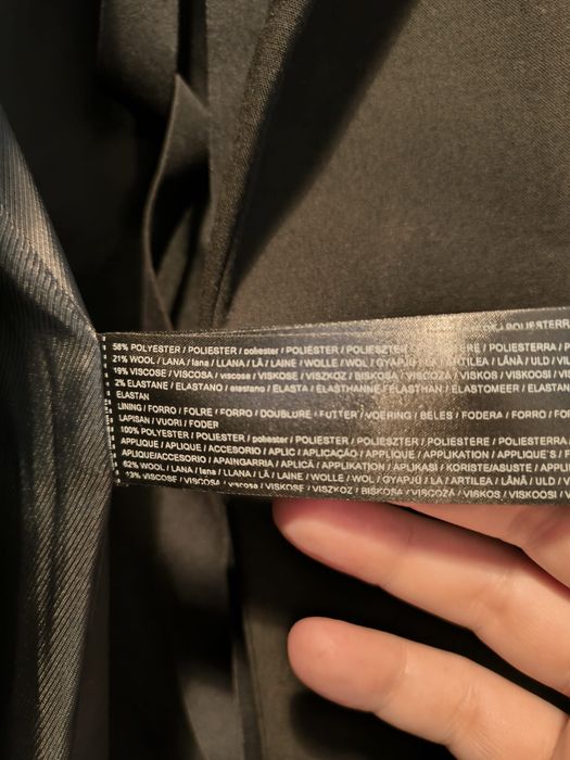 Palton structurat dublu din stofa cu curea-marimeaM, Mango