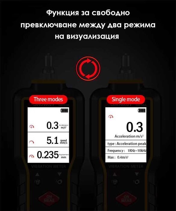 Виброметър триканален уред за измерване на вибрации 4202