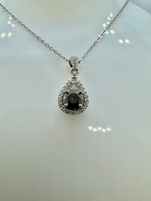 Сребърно колие с мойсанит (диамант) 1 карат