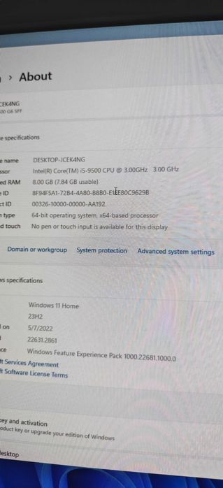 Desktop + monitor + tastatura HP Prodesk 400 G6 SFF  850 RON