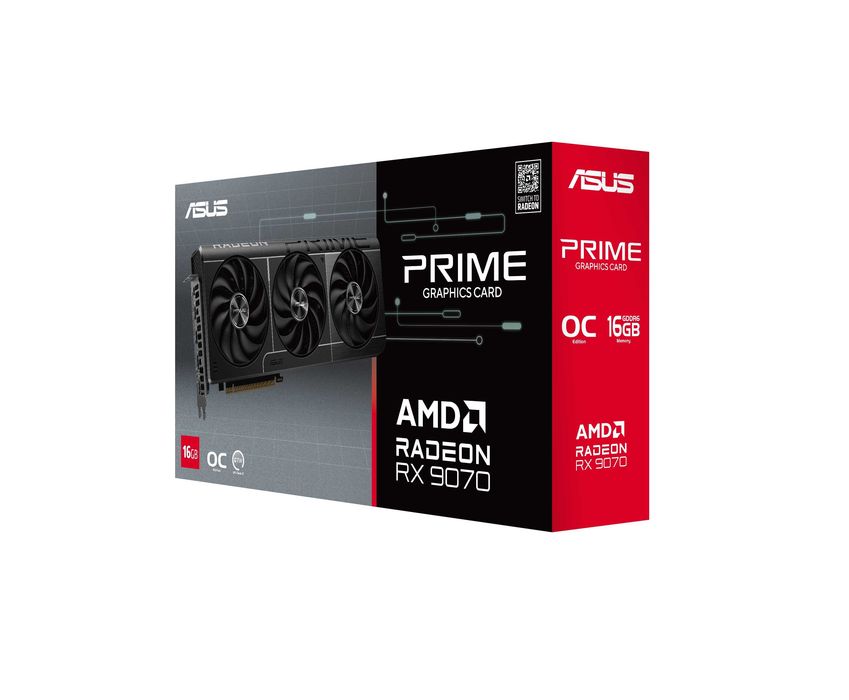 - Видеокарта ASUS Prime Radeon RX 9070 EVO OC 16GB GDDR6