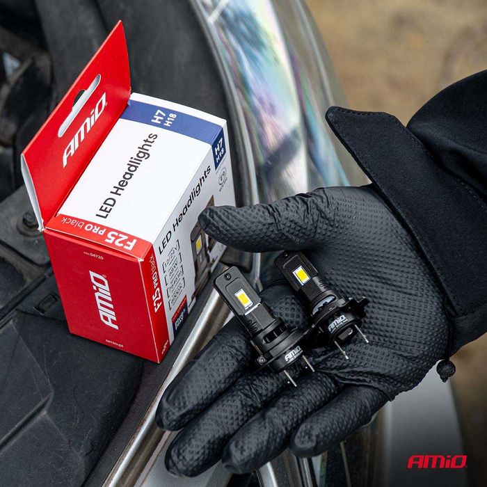 LED Диодни крушки за кола F25 PRO BLACK H7 68W 12/24V FULL CANBUS AMIO