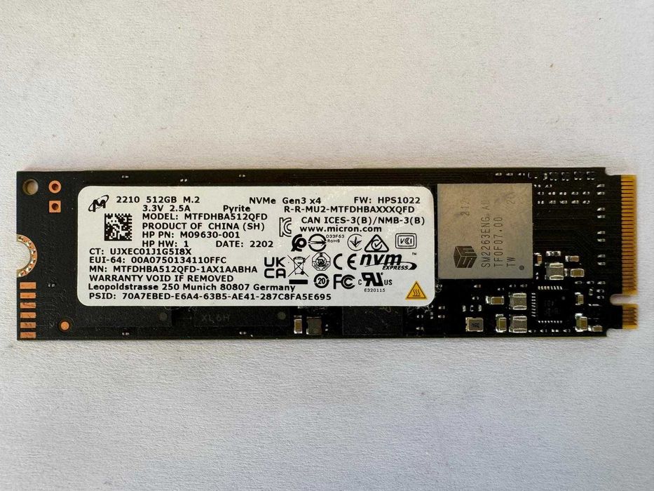 SSD NVMe M.2 512GB Gen3 x4 Samsung WD SK hynix Toshiba Micron Intel