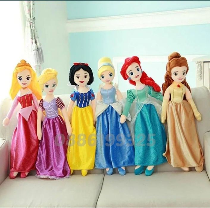 Плюшена кукла Принцеса 55см, Ариел, Снежанка, Рапунцел и др