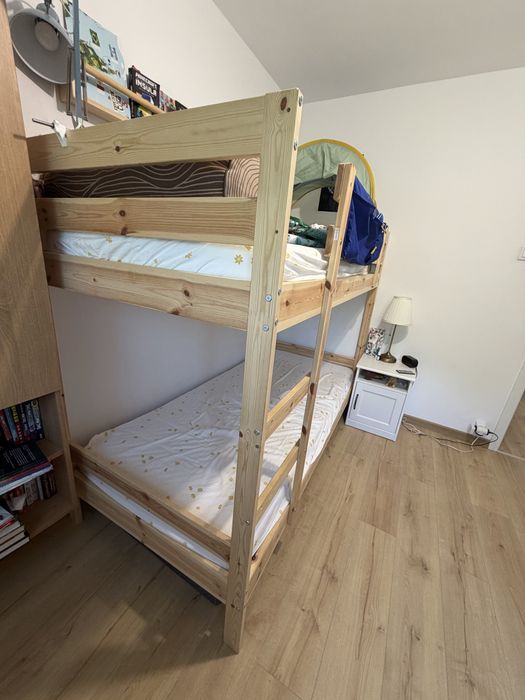 Pat supraetajat lemn MYDAL  IKEA 90/200+2 saltele