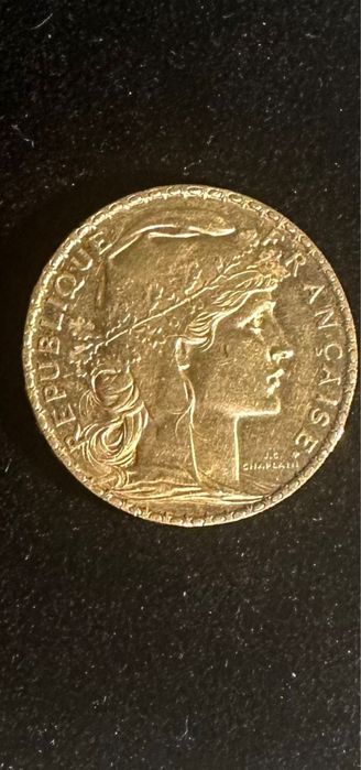 Moneda 20 Franci Marianne Roster 1904 rara