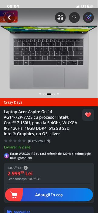 Laptop Acer Aspire Go14 I7