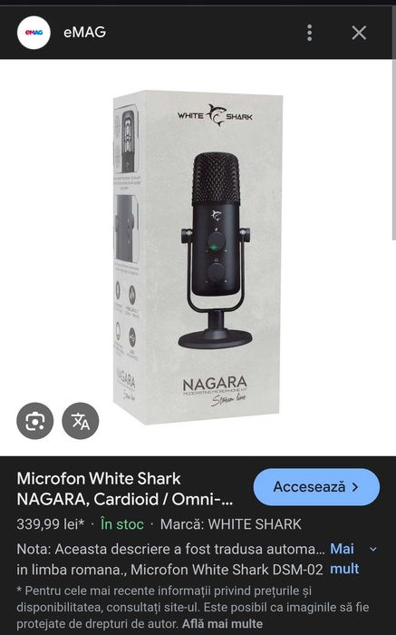 Microfon cardioid, White Shark, Nagara, condensator, omnidirectional