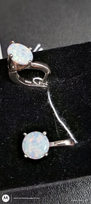 Сережки серебро английский