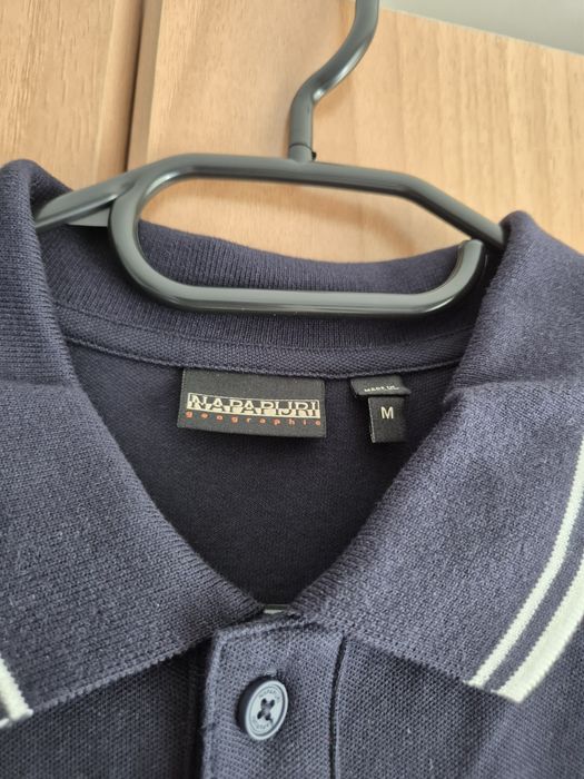 Tricou polo bleumarin Napapijri pentru barbati, marimea M, nou cu eticheta