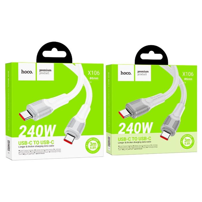 Hoco X106 Big Bull Cable Type-C to Type-C PD 240W fast charge