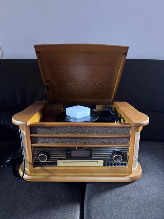 Centru muzical retro cu pick-up DL-189BD-99 – Bluetooth, Radio, CD, USB, stare foarte bună