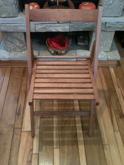 Scaune pliante lemn - culoare stejar rustic
