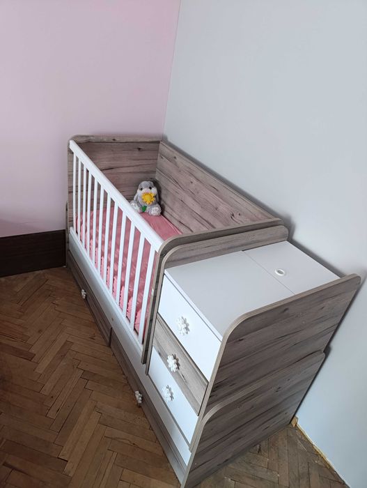 Бебешка дървена кошара 3 в 1