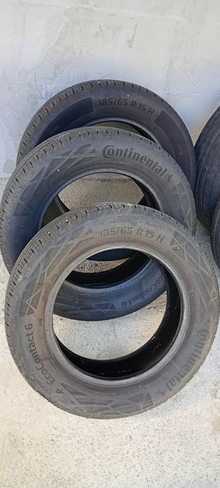 Vând 3 anvelope Continental EcoContact6 185/65 R15  + 1 anvelopa Barum cu janta - noua .