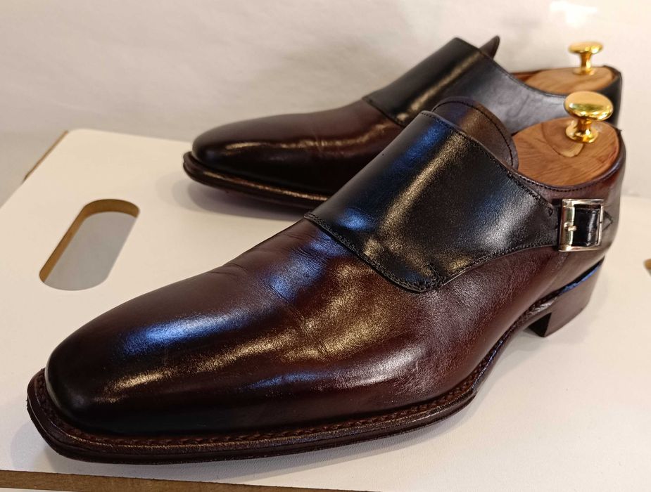 Pantofi monk de lux 39.5 40 Cordwainer lucrati manual piele naturala