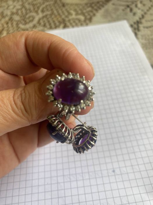 Продам комплект , серебро с натуральными аметистами, винтаж