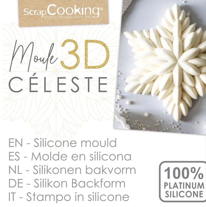 ScrapCooking - Formă silicon 3D "Celestial" fulg de nea 23 x 5 cm