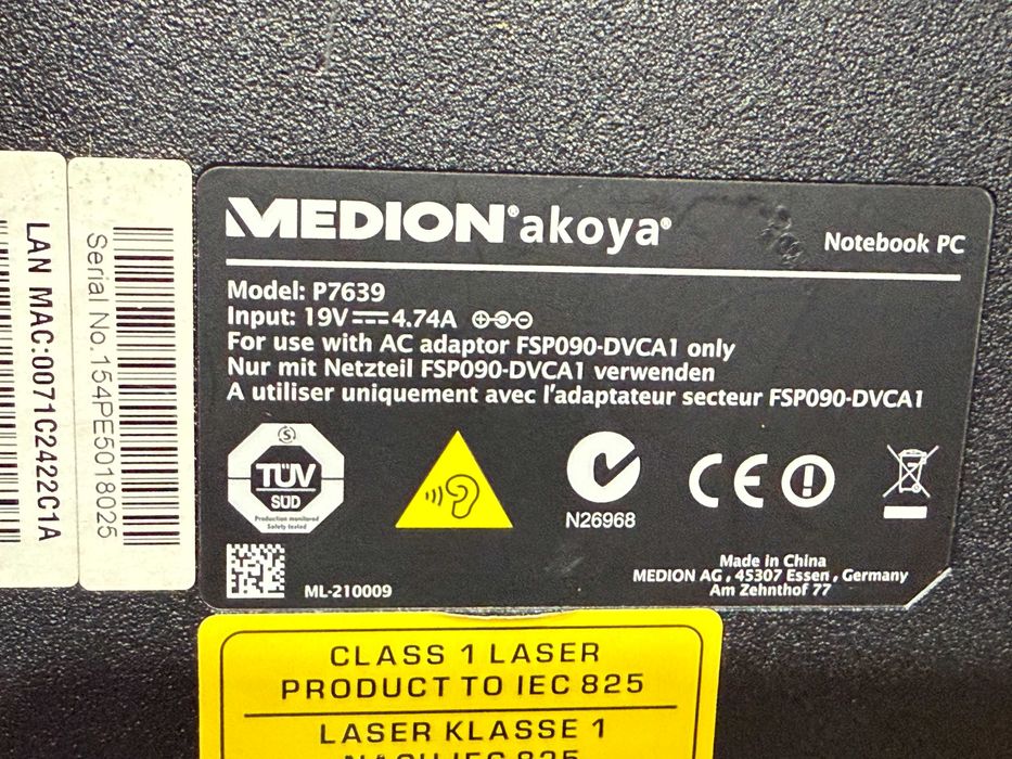 Лаптоп MEDION akoya P7639