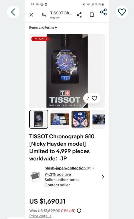 Ceas Tissot Nicky hayden Ediție limitata nu oris tudor breitling sinn