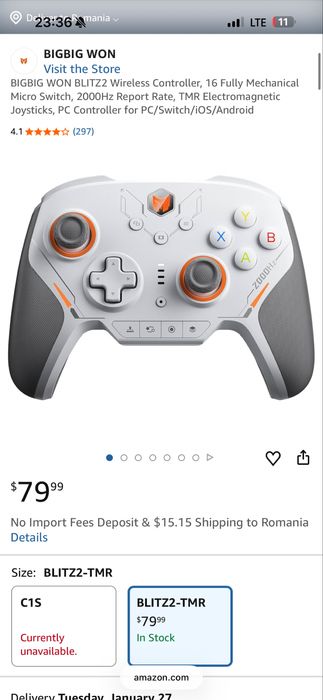 BIGBIG WON BLITZ2 Wireless Controller 16 Fully Mechanical Micro Switch