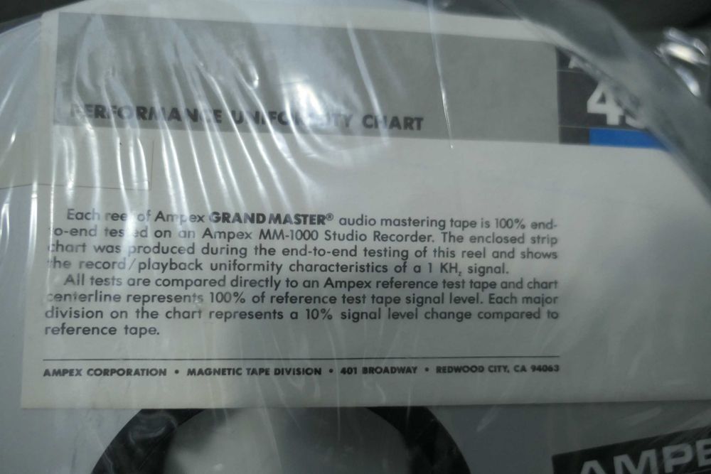 Banda Magnetofon 2" Grand Studio Master AMPEX 456 2500ft NOUA