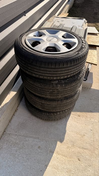 Jante cu cauciucuri si capace originale 4x100 R15