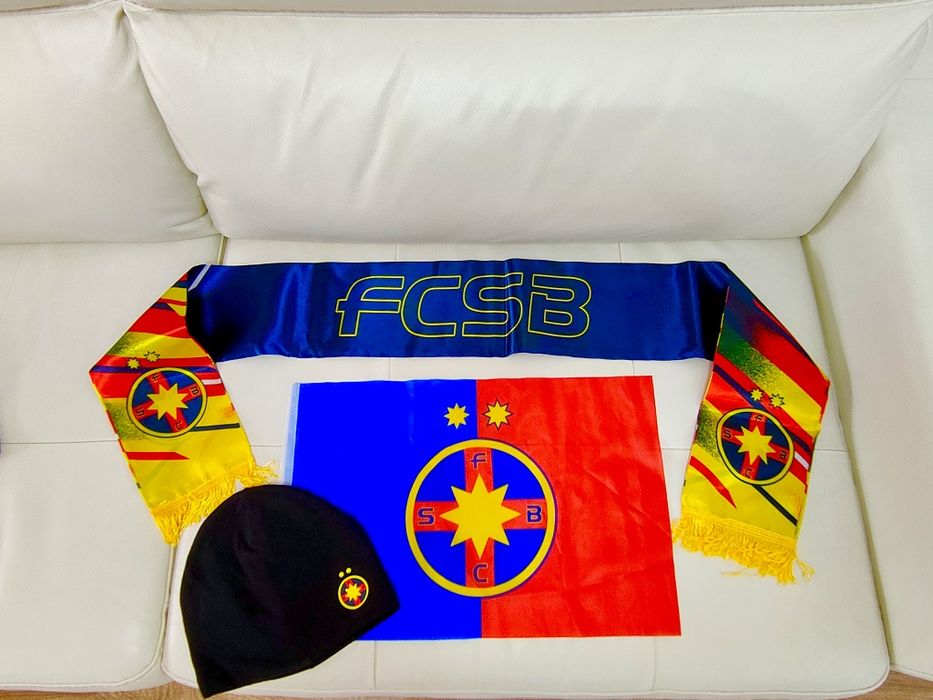 Esarfa FCSB + Căciulă FCSB + Steag Set Steaua Bucuresti