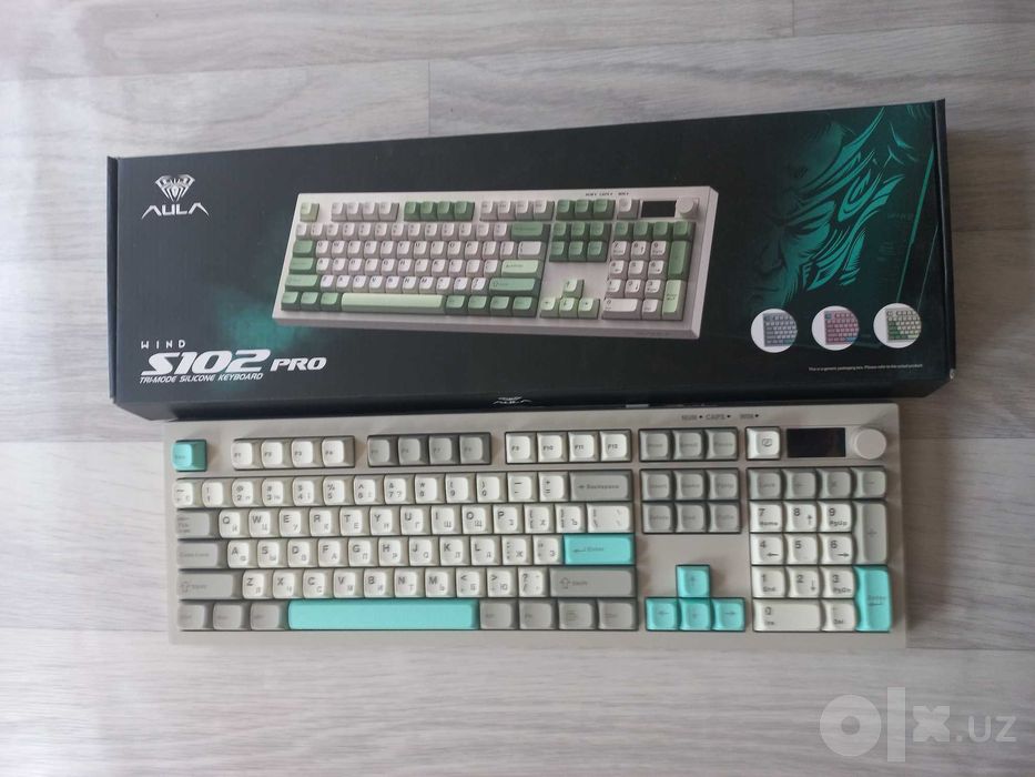 AULA S102 PRO тихая мембранная клавиатура RUS/ENG-3вида подключения