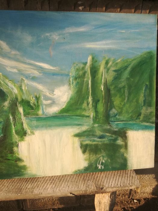 Art Deco Масло бои платно 100-70см авторска от германия