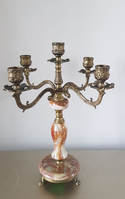 Sfeșnic/Crucifix vechi din lemn masiv  și bronz