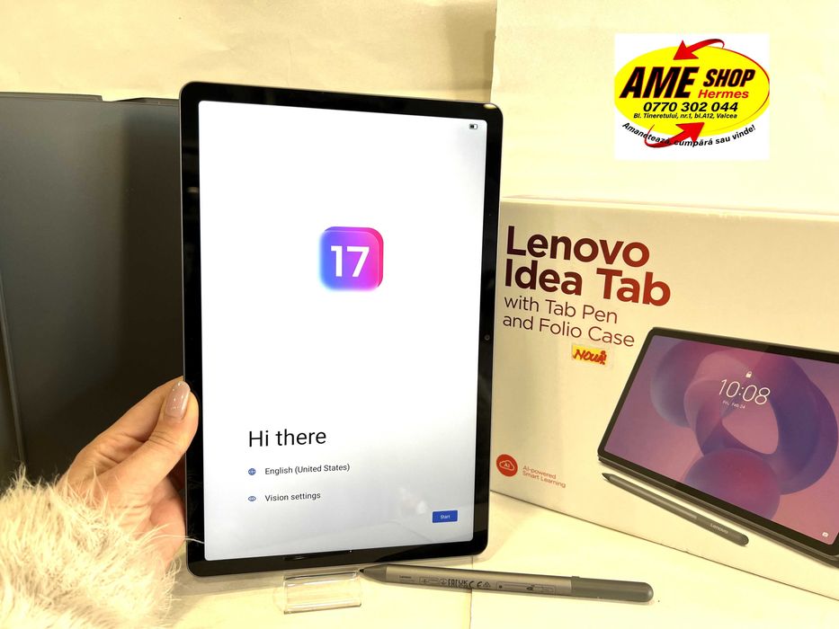 Tabletă Lenovo Idea Tab  11",128GB/8GB RAM,Wifi, cu Pen si husă, NOUĂ!